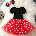 Miniatyrbild 3 av 4: Flickor Minnie Mouse Polka Dot Födelsedagsfest Båge Tutu Tulle Klänning 2-3 Years