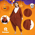 Miniatyrbild 3 av 5: Unisex Vuxen Onesie Pyjamas Djur Heldräkt Halloween Kostym Jul Sovkläder Jumpsuit Coffee Reindeer Large