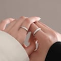 Miniatyrbild 2 av 3: Partnerringar i silver 925, ringar för par, enkel julklapp