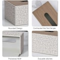 Miniatyrbild 5 av 5: Servettlåda, Rektangulär, PU Läder Ansiktsservetter, Dispenser Box Hållare för Byrå Badrumsinredning (Beige)