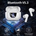 Miniatyrbild 2 av 5: Bluetooth-hörlurar Trådlösa öronsnäckor 60H Uppspelning LED-strömvisning White Display Screen