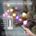 Miniatyrbild 5 av 5: Globe String Lights Sovrum, 100 Led Fairy Lights Plug in, Indoor Stri Multicolor 50 LED Battery