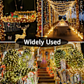 Miniatyrbild 3 av 5: shineshine 197FT 600LED Julbelys utomhus, Vattentät 8 Belysnings Warm White 600 LED