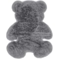 Miniatyrbild 1 av 4: KRIPINC Fluffig Matta, Mjuk Björnformad Fuskpälsmatta, Halkskyddande Dekorativ Fårskinnsmatta för Vardagsrum, Sovrum, Sängsida (Grå)