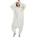 Miniatyrbild 1 av 5: Unisex Vuxen Onesie Pyjamas Djur Heldräkt Halloween Kostym Jul Sovkläder Jumpsuit White Chicken Small