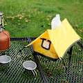 Miniatyrbild 4 av 5: Tält Servettlåda - Vikbar Portabel Förvaringslåda För Utomhuscamping Servettlåda Grill Kreativ Tältformad Servettförvaringslåda Vikbar Gul