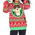 Miniatyrbild 2 av 3: Unisex Stickad Ful Jultröja - Nyhet 3D Dock Pullover För Elk deer L