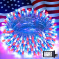 Miniatyrbild 1 av 5: Varmvit julbelysning inomhus, 33ft 100 LED julslinga BWR