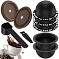 Miniatyrbild 1 av 5: 5 st Återanvändbara Vertuo-kapslar för Nespresso-maskin, Kaffekapsel med 2 Silikonlock 1 Sked och Borste