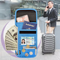 Miniatyrbild 4 av 5: RFID-blocker Resepasshållare Reseväska Kortväska Shileding Halsficka Säkerhetsskydd Justerbar Rem Faraday Väska Orange