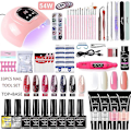 Miniatyrbild 1 av 4: Newway Manikyrset - Gellack Kit med Nagelfräsmaskin, Nagellamp, Akrylkit zh159-5