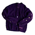 Miniatyrbild 3 av 5: Stjärnbroderad Stickad Folklore Cardigan, Handgjord Folklore Cardigan, F 3XL-4XL