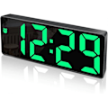 Miniatyrbild 1 av 5: Digital väckarklocka, stor LED-display, med snooze-funktion och justerbar ljusstyrka, USB-laddning, kontor