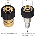 Miniatyrbild 3 av 4: Högtryckstvättslang Adapter Set M22 till 3/8 Snabbkoppling Elektrisk Tvättslang, 5000 PSI