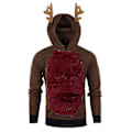 Miniatyrbild 1 av 2: Herr Jul Huvtröja Jumper Toppar Xmas Rudolph Reindeer Pullover Coffee Wine Red L