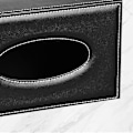 Miniatyrbild 5 av 5: Servettboxlock Rektangulär Läder Svart Servetthållare