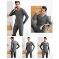 Miniatyrbild 3 av 4: Vuxen Termisk Underkläder Pyjamas Set dark grey Men L