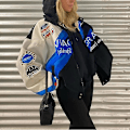 Miniatyrbild 1 av 5: Överdimensionerad Tryckt Jacka Kvinna Gotisk Racingdräkt Hip-hop Street M color