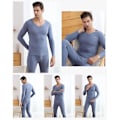 Miniatyrbild 3 av 4: Vuxen Termisk Underkläder Pyjamas Set blue Men S