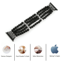 Miniatyrbild 5 av 5: Handgjort Pärlband Elastiskt Stretch Pärl Armband Ersättningsrem Vit 42 mm/44 mm/45 mm/49 mm