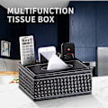 Miniatyrbild 2 av 5: Servettboxlock Rektangulär Läder Svart Servetthållare