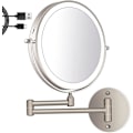 Miniatyrbild 1 av 5: 8 tums väggmonterad sminkspegel USB uppladdningsbar led 3 färglampor