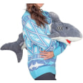 Miniatyrbild 3 av 4: Unisex Stickad Ful Jultröja - Nyhet 3D Hajdocka Tröja shark M