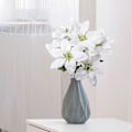 Miniatyrbild 5 av 5: Set med 4 konstgjorda julstjärneblommor, 7 huvuden konstgjorda julstjärnebuskar siden jul vit julstjärnebukett julblommor bukett för jul