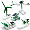 Miniatyrbild 4 av 6: 6-i-1 DIY Utbildningslärande Solrobot Sats Barnleksaker Present Självmonterad Solenergi Vetenskapssats