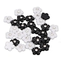 Miniatyrbild 1 av 8: 3D Blomster Nagelkonst Dekorationer Svart Vit 5-bladig Blomster Nagel Ornament för DIY Nagel Dekoration