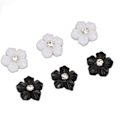 Miniatyrbild 5 av 8: 3D Blomster Nagelkonst Dekorationer Svart Vit 5-bladig Blomster Nagel Ornament för DIY Nagel Dekoration