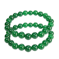 Miniatyrbild 6 av 6: 2 st 10mm Gröna Lyckobringande Välstånds Armband Feng Shui Lyckobringande Charm Armband för Affärer Gröna Stenpärlor Trippel Skydd Armband