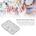 Miniatyrbild 8 av 8: 5 Ask Nagelcharms Söta Pärlor Falska Strass Dekoration Manikyr Charms Vit A02