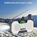 Miniatyrbild 10 av 11: Vevradio 2000mAh Powerbank, Vattentät, LCD-Skärm, Solceller, Ficklampa