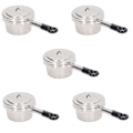 Miniatyrbild 5 av 8: 5-pack Mini Soppa Gryta Modell Simulerad Matlagning Leksaker Kök Bordsartiklar för 1:12 Dockhus Liten