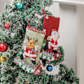 Miniatyrbild 2 av 8: Stora julstrumpor staket julgåva påse julgransprydnader godispåse dekorationer B
