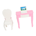 Miniatyrbild 3 av 8: 1:12 Skaladukkbords Laptopbord Stol Möbel Mini Tillbehör Dukkbords Notebook Skrivbords Stol Set