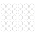 Miniatyrbild 1 av 8: 30 st Hexagonformade Ihåliga Resinramar i Rostfritt Stål Öppna Bågar Ihåliga Hängsmycken Formar för DIY Hexagon L