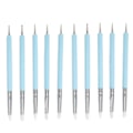 Miniatyrbild 1 av 8: 2-pack Dubbla Spetsar Nagelkonst Punktpenna Silikonhuvud Nagelkonst Skulptur Polish Carving Pen