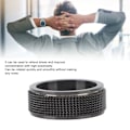 Miniatyrbild 6 av 7: 8MM Herr Spinerring Ljudlös Titanstål Cool Ångest Ring för Ångest Stressavlastning Svart Nr 11 65mm / 2.6in