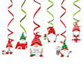 Miniatyrbild 5 av 6: Juldekorationer 2023 - Spiralformade Julpynt med Tomte och Rådjur, Cartoon Spiralhänge A