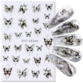 Miniatyrbild 1 av 6: 3 st Silver Hollow Butterfly Nagelstickers C