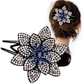 Miniatyrbild 1 av 8: Rhinestone Blomster Hårklämmor Elegant Böjd Hårklämma för Kvinnor Flickor