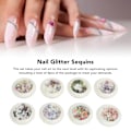 Miniatyrbild 6 av 8: 8 st Resin Blandade Nagelpaljetter Färgglada Nagelkonst Nagelglitter Paljetter Flakes DIY Design Manikyr Dekorationer