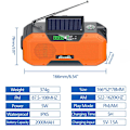 Miniatyrbild 2 av 11: Vevradio 2000mAh Powerbank, Vattentät, LCD-Skärm, Solceller, Ficklampa