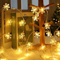 Miniatyrbild 1 av 7: Julfestival Ins Dekorativa Ljus Led Snowflake Belysningskedja Romantisk Batterilåda Warm White 1.5 M 10led (Battery)
