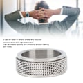 Miniatyrbild 6 av 7: 8MM Herrarnas Snurrring Ljudlös Titanstål Cool Ångest Ring för Ångest Stressavlastning Silver Nr. 8 57mm / 2.2in