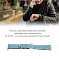 Miniatyrbild 6 av 7: Smartwatchband, Armband i Läder, Smartwatchtillbehör för IOS Watch Series SE 8 7 6 5 4 3 2 1 42mm 44mm 45mm Blå