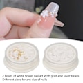Miniatyrbild 7 av 7: Nagelkonst Dekorationer Set 3D Blomma Forma Manikyr Dekorativa Ornament för Nagelsalong Guld Silver