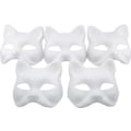 Miniatyrbild 1 av 8: Kattmask Vit Kattmask Tom DIY Halloween Mask Djur Halvmask Maskeradboll 5pcs